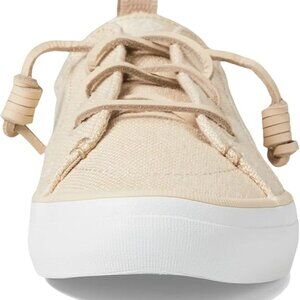 SPERRY Crest Vibe Sneakers Shoes Linen Womens Sz 5 1/2 Color Ivory